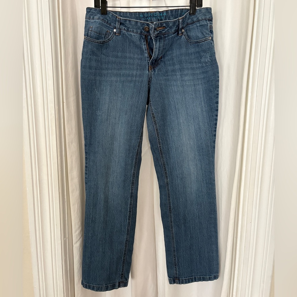 Sonoma Straight-Leg Mid-Blue Jeans
